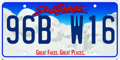 SD license plate 96BW16