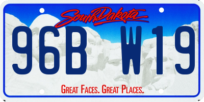 SD license plate 96BW19