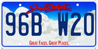 SD license plate 96BW20