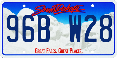 SD license plate 96BW28