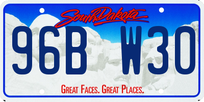 SD license plate 96BW30