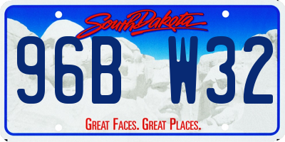 SD license plate 96BW32