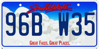 SD license plate 96BW35
