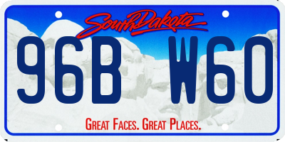 SD license plate 96BW60