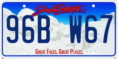 SD license plate 96BW67