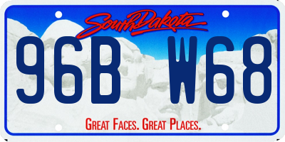 SD license plate 96BW68