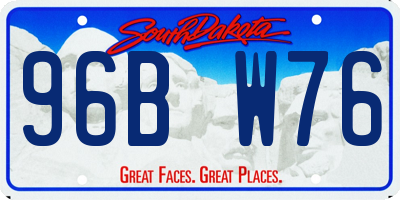 SD license plate 96BW76