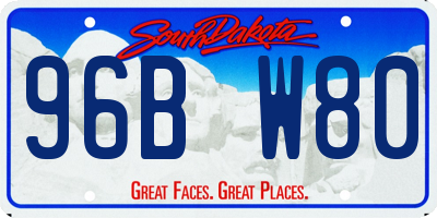 SD license plate 96BW80