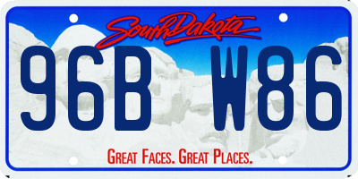 SD license plate 96BW86