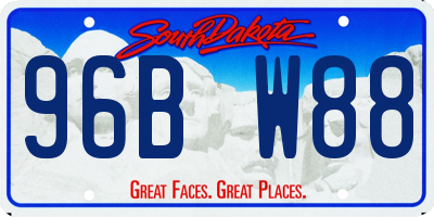 SD license plate 96BW88