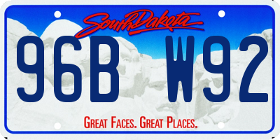 SD license plate 96BW92