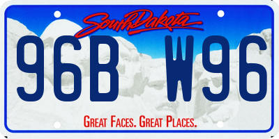 SD license plate 96BW96