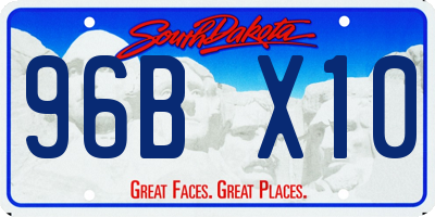 SD license plate 96BX10