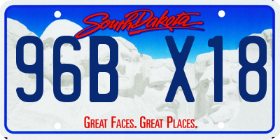 SD license plate 96BX18
