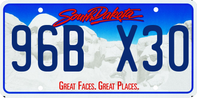 SD license plate 96BX30