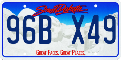 SD license plate 96BX49