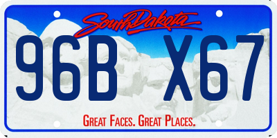 SD license plate 96BX67