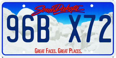 SD license plate 96BX72