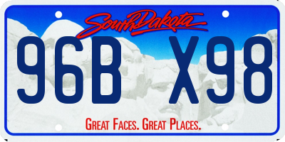 SD license plate 96BX98