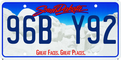 SD license plate 96BY92