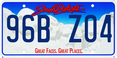 SD license plate 96BZ04