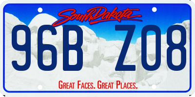 SD license plate 96BZ08