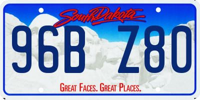 SD license plate 96BZ80