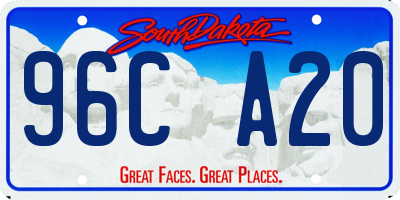 SD license plate 96CA20
