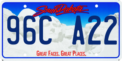 SD license plate 96CA22