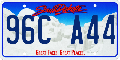 SD license plate 96CA44