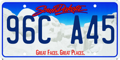 SD license plate 96CA45
