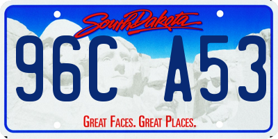 SD license plate 96CA53