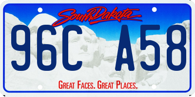 SD license plate 96CA58