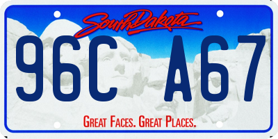 SD license plate 96CA67