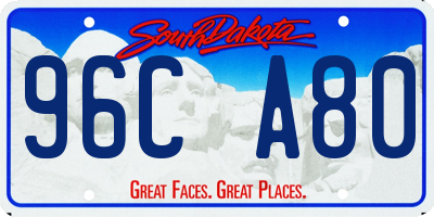SD license plate 96CA80