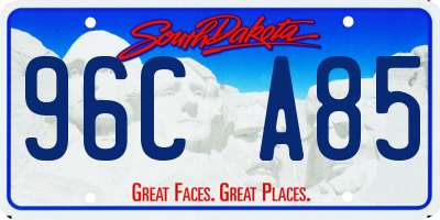 SD license plate 96CA85