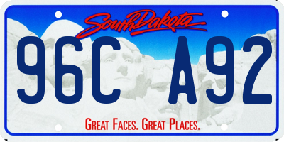 SD license plate 96CA92
