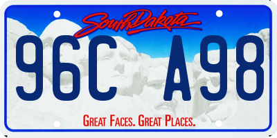 SD license plate 96CA98