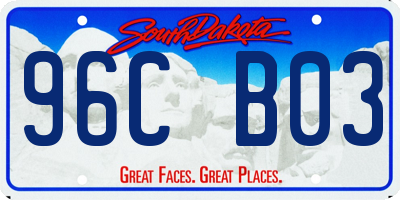 SD license plate 96CB03