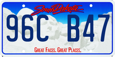 SD license plate 96CB47