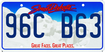 SD license plate 96CB63