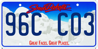 SD license plate 96CC03