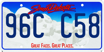 SD license plate 96CC58
