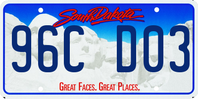 SD license plate 96CD03