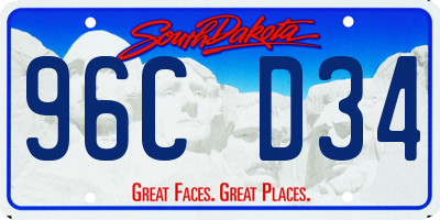 SD license plate 96CD34