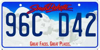 SD license plate 96CD42