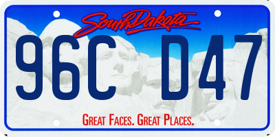SD license plate 96CD47