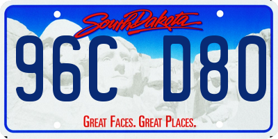 SD license plate 96CD80