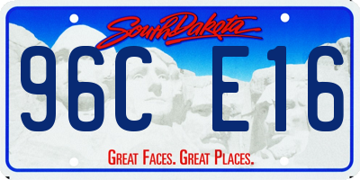 SD license plate 96CE16