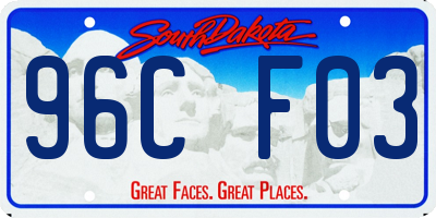 SD license plate 96CF03